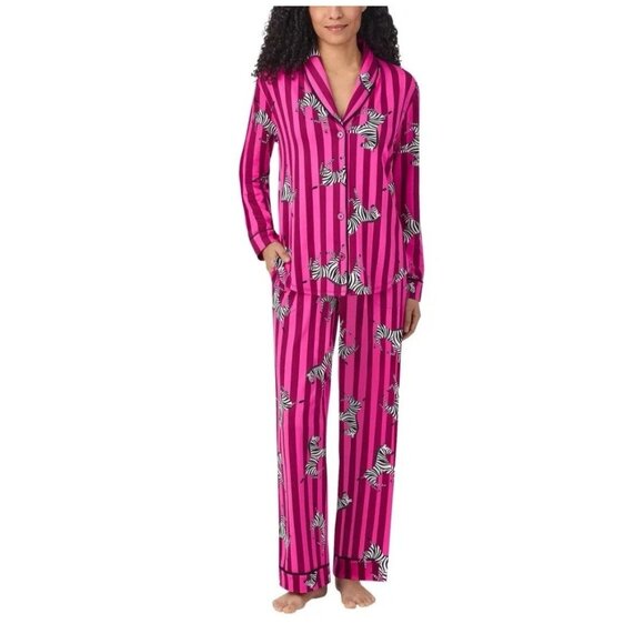 NEW Room Service Women's S Zebra Print Spandex/Polyester Pajama Set - Picture 1 of 10